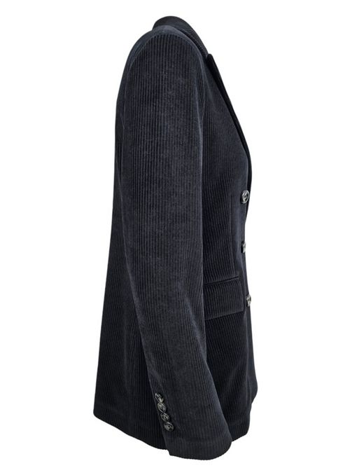 giacca donna doppiopetto in velluto a coste nero Circolo 1901 | FD3636001